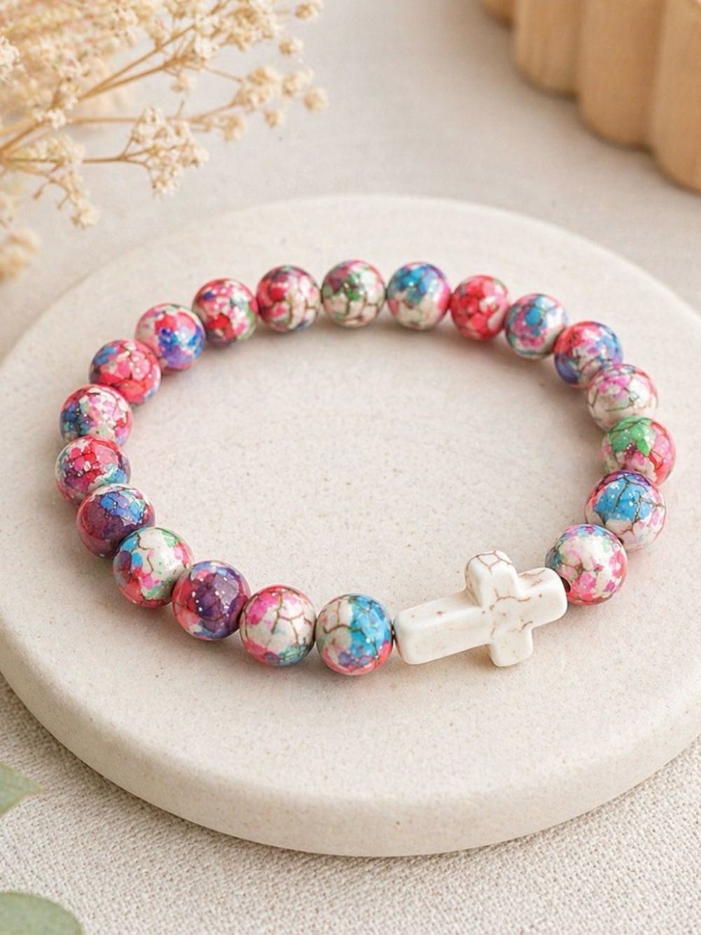 Cross Beaded Bracelet